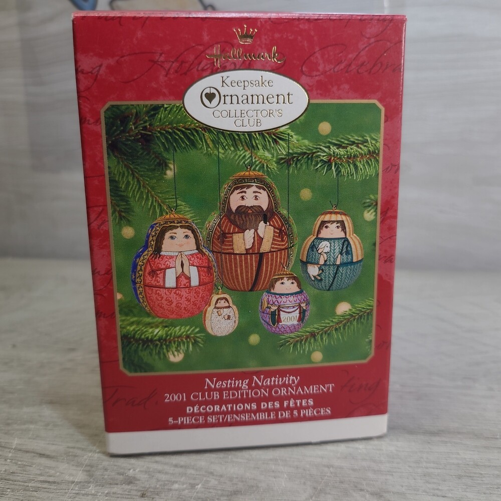 Hallmark Keepsake Collector's Club Nesting Nativity 2001 Ornament Set 5pc NEW